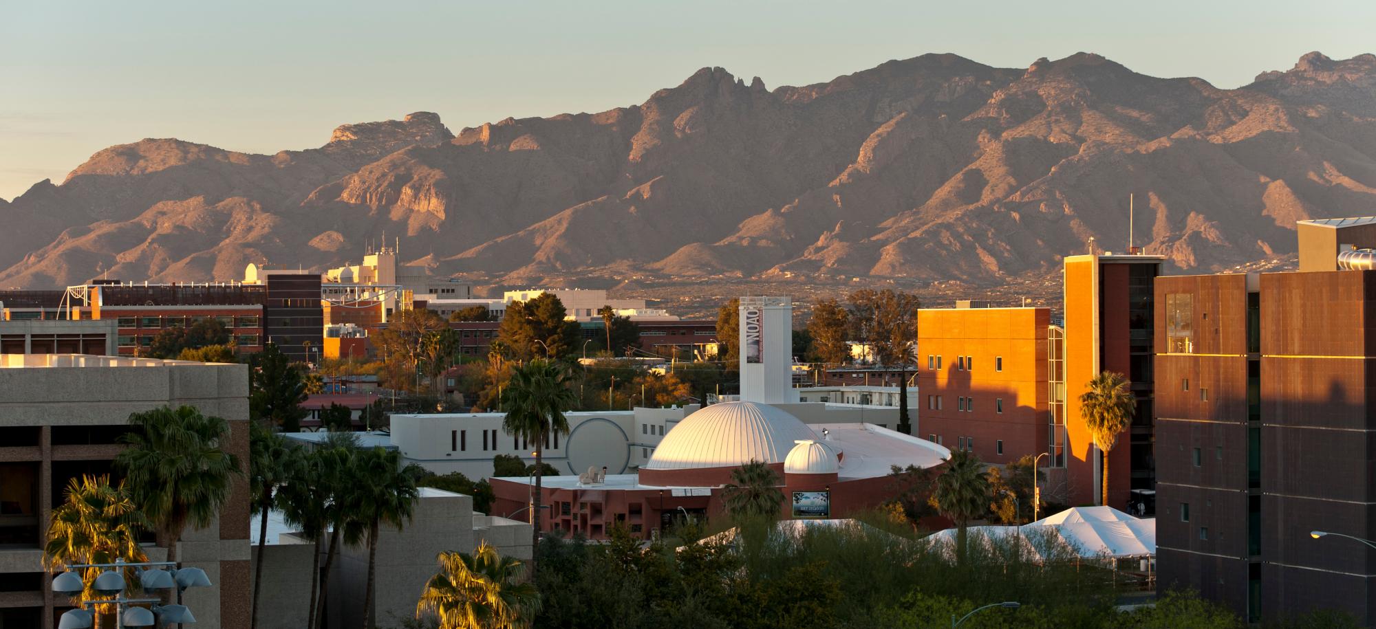 A view of the UArizona main campus and Catalina mountains